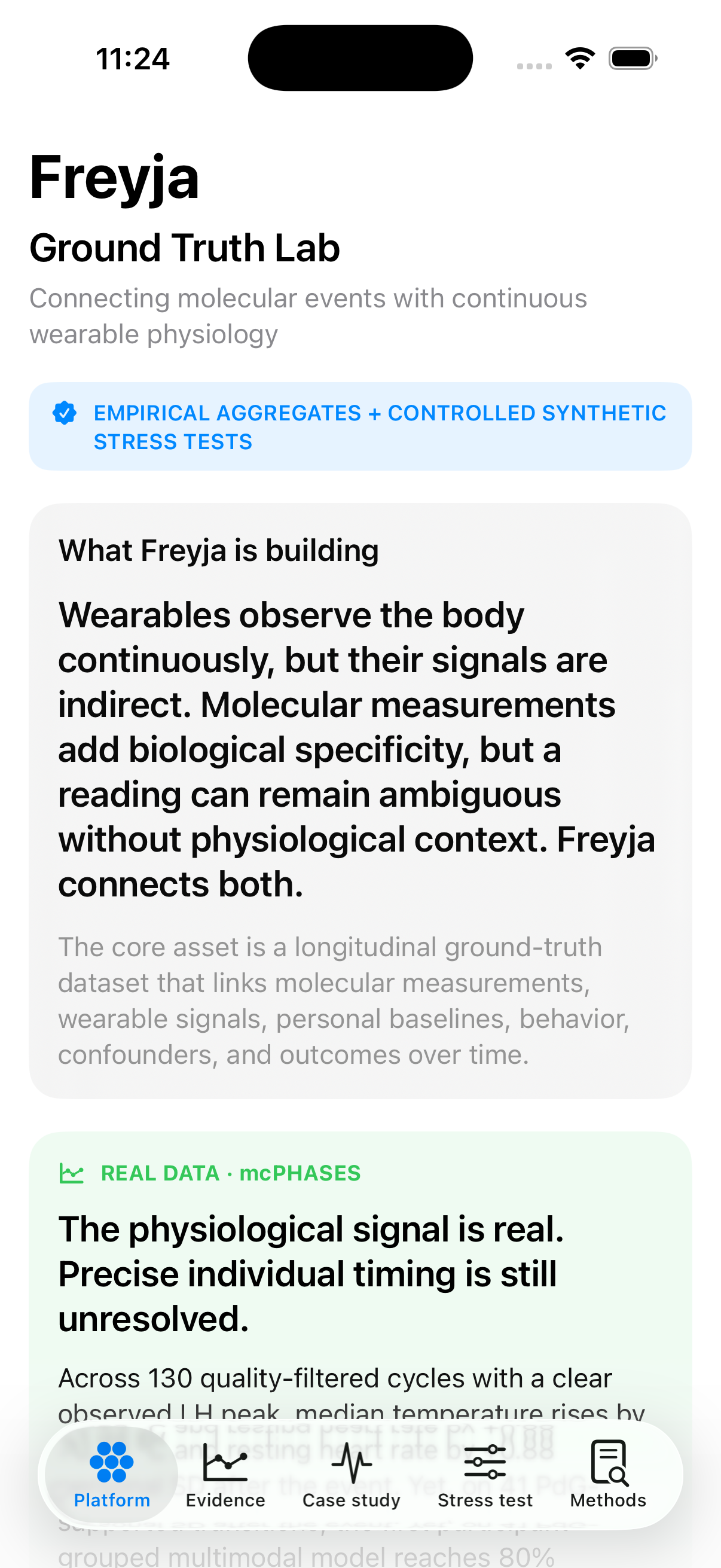 Placeholder for a screenshot of Freyja Ground Truth Lab on iPhone